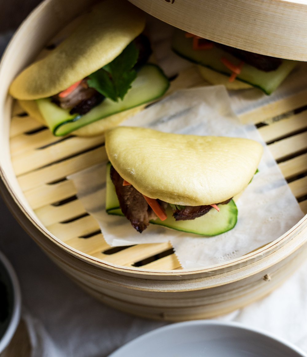 Taiwanese Braised BBQ Pork Belly Steamed Buns (Gua bao) don't have to be daunting to make! This simpler Gua bao recipe is perfect for holiday entertaining!