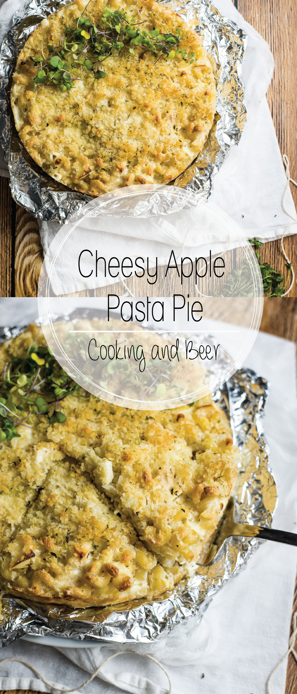 Cheesy apple pasta pie is a vegetarian, family-friendly, weeknight meal. It is exploding with fall flavors and cheesy goodness!