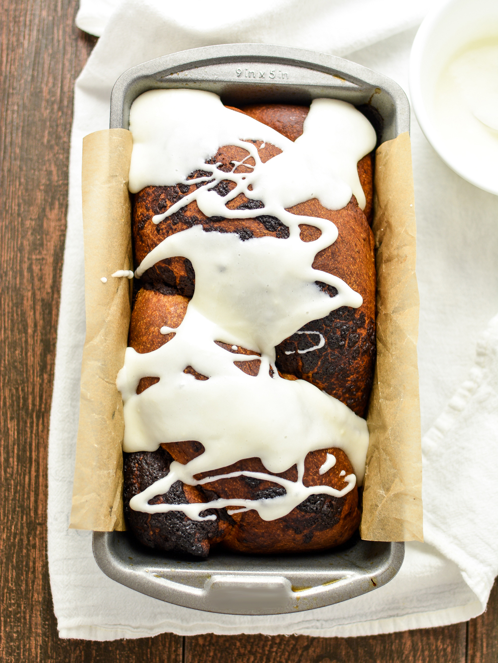 This not so traditional Chocolate Hazelnut Babka with Cream Cheese Glaze is the perfect sweet bread for breakfast or dessert!