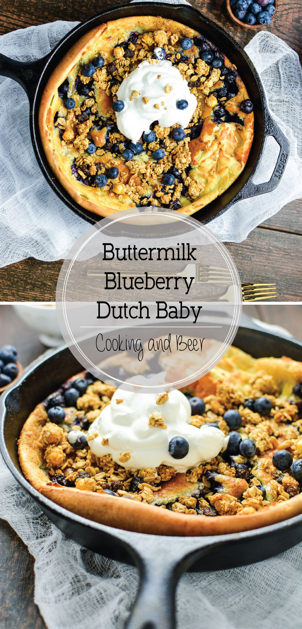 Buttermilk Blueberry Dutch Baby with Lemon Crema