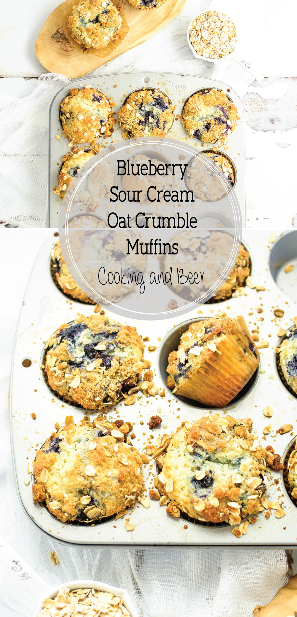 Blueberry Sour Cream Oat Crumble Muffins are the perfect sweet treat and quick breakfast solution!