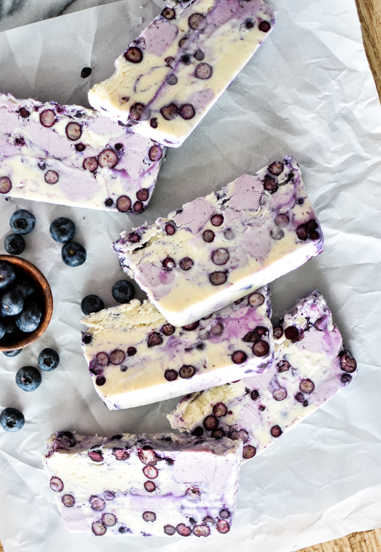 Vanilla Frozen Yogurt and Blueberry Terrine is the dessert recipe you NEED to serve this summer! | www.cookingandbeer.com