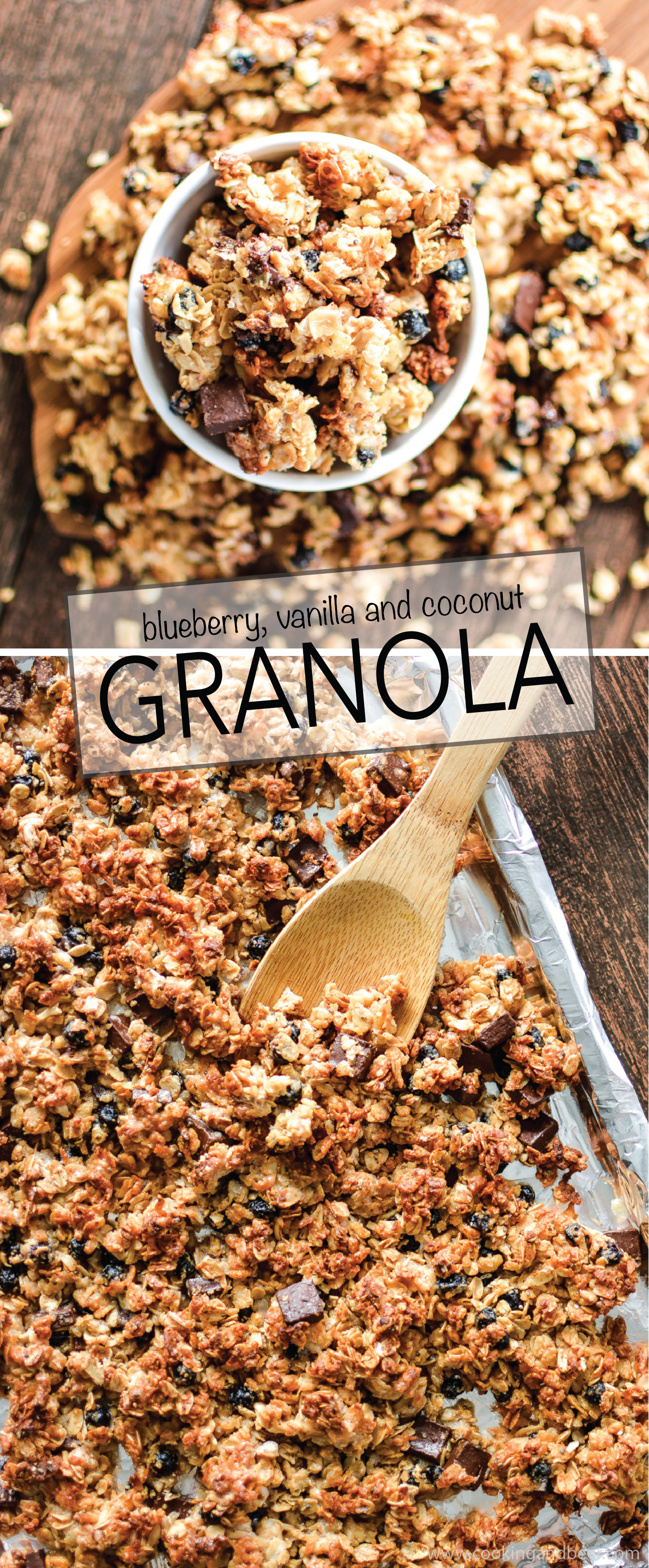 Blueberry Vanilla Granola is the perfect snack for a quick breakfast or on the go! | www.cookingandbeer.com