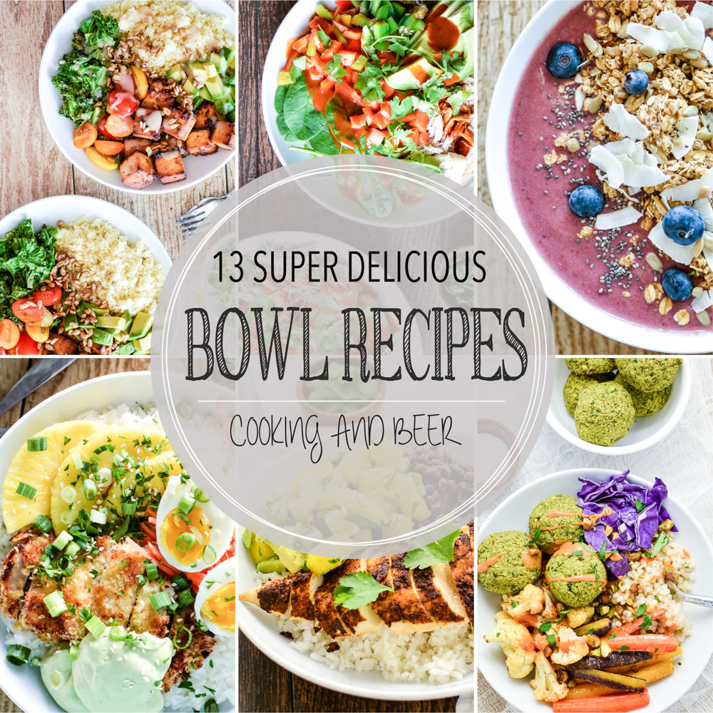From smoothie bowls to rice bowls, here are 13 super delicious bowl recipes perfect for breakfast, lunch or dinner!