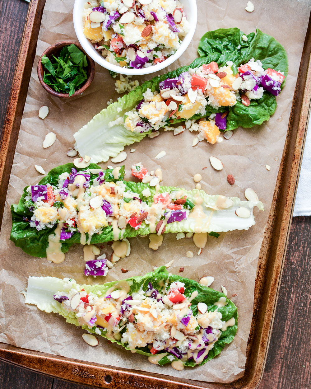 Thai Cauliflower Salad Lettuce Cups is a light and healthy lunch or dinner recipe!