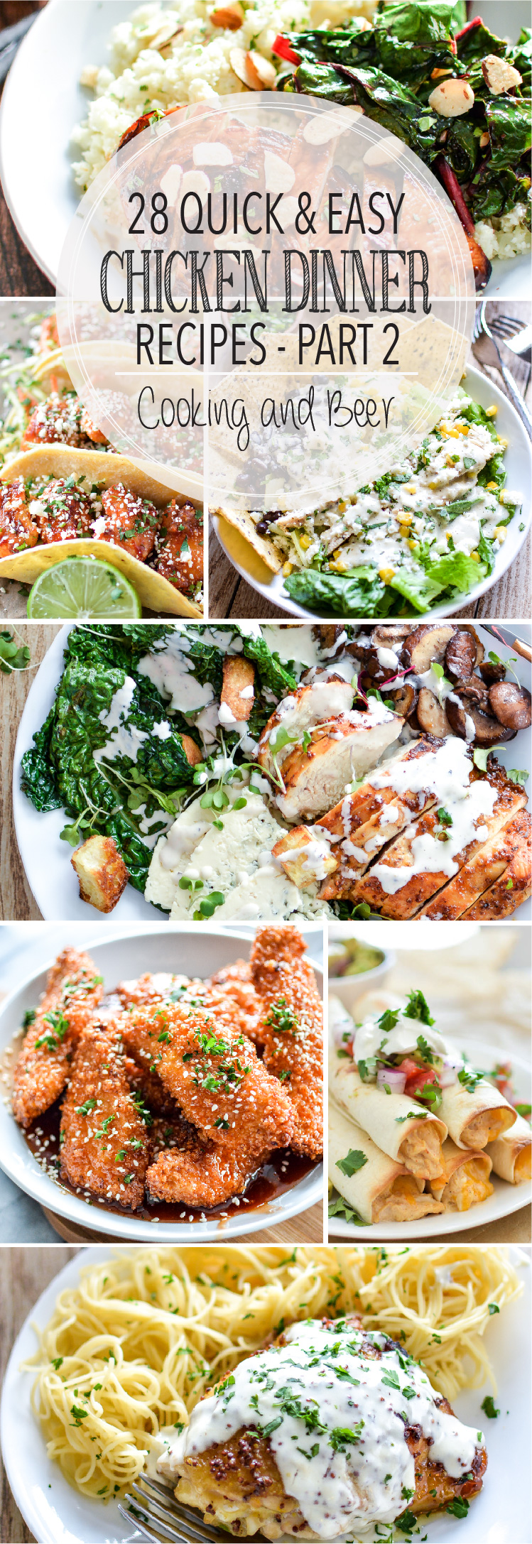 From chicken casserole to creamy, comforting soups and from sheet pan dinners to skillet stir fry, here are 28 quick and easy chicken dinner recipes!
