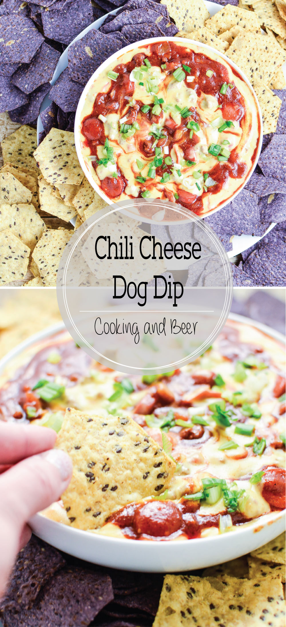 Chili Cheese Dog Dip: a super easy spring and summer appetizer that tastes like a chili cheese dog!