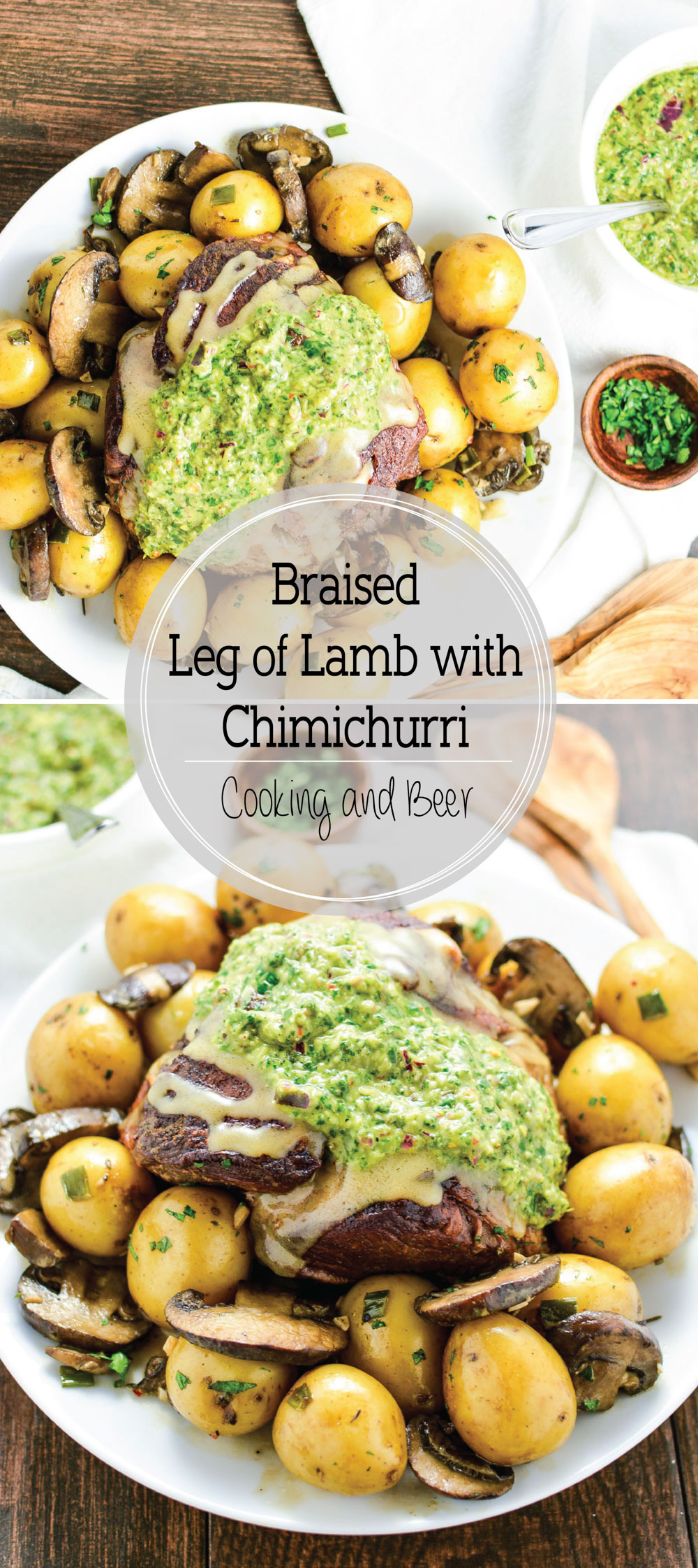 Braised Leg of Lamb with Chimichurri is a comforting and hearty dinner recipe!