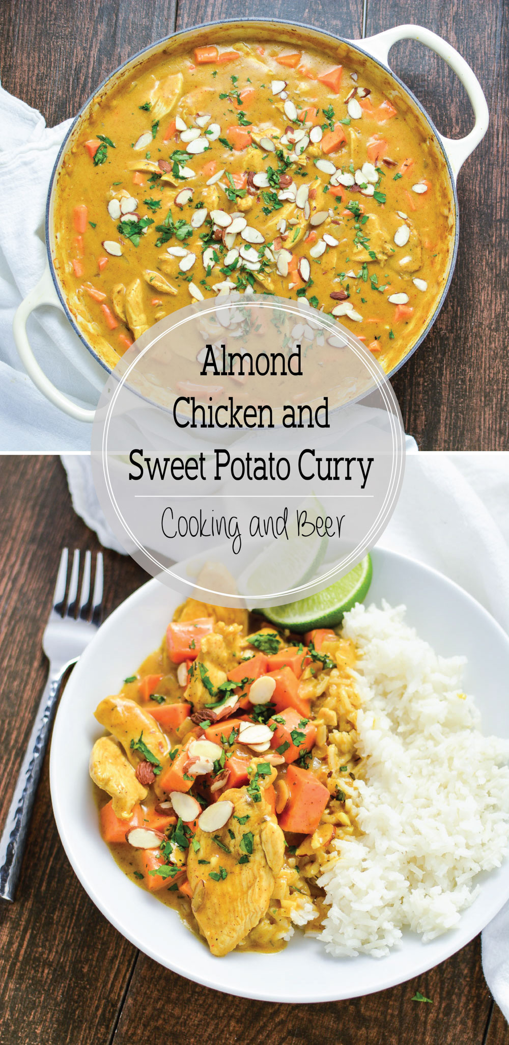 Almond Chicken and Sweet Potato Curry - a quick and simple dinner option that's ready in under an hour!