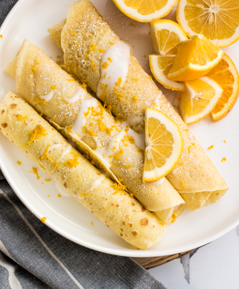Citrus Lavender Crepes with Amaretto-Infused Greek Yogurt are the perfect addition to your weekend brunch menus! They are bright and super simple to make!