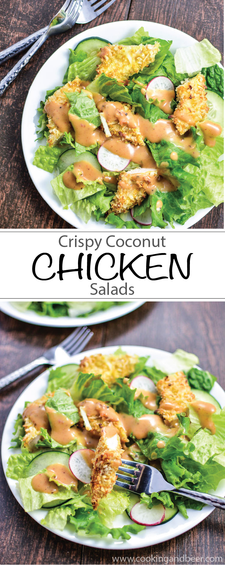 Crispy Coconut Chicken Salad | www.cookingandbeer.com