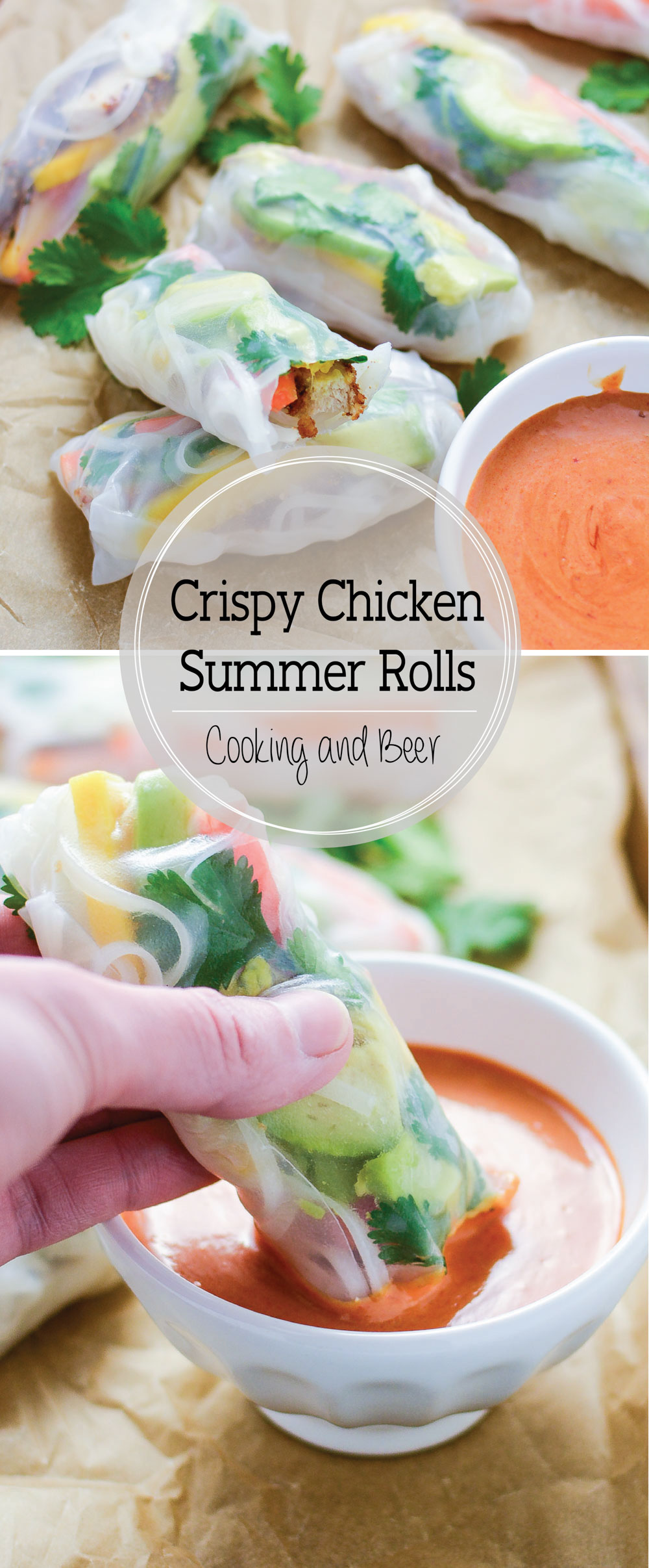 Tropical Crispy Chicken Summer Rolls are a bright and cheerful spring or summer recipe!