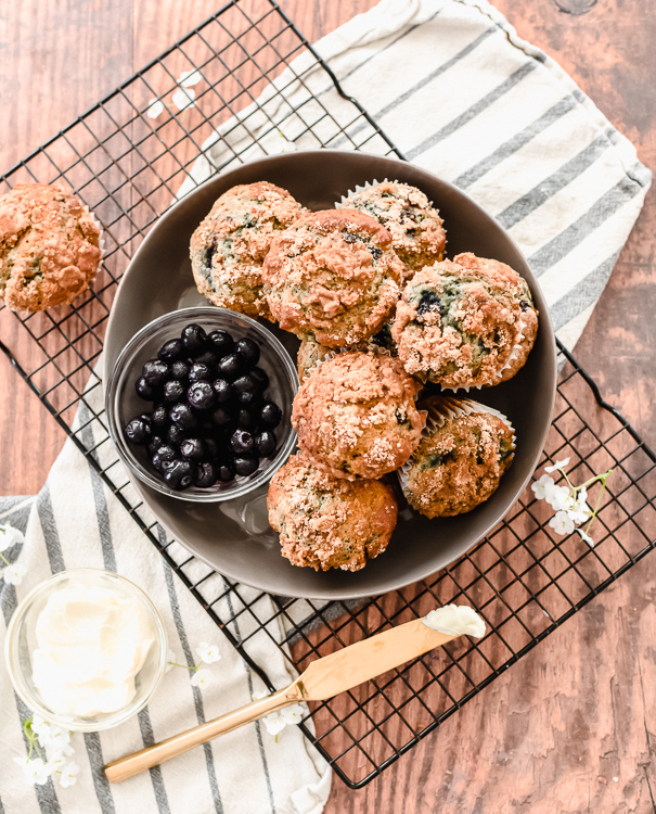 Earl grey blueberry muffins with cinnamon streusel are the perfect tasty addition to your breakfast or brunch menu!