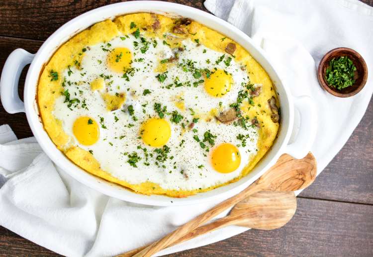 Sausage Polenta Breakfast Bake - a breakfast/brunch recipe that's simple and delicious!