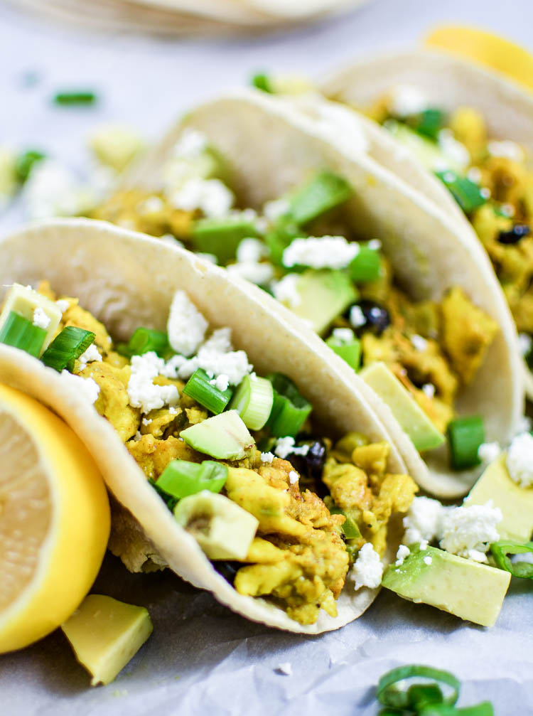 Scrambled Egg Tacos with Cotija Cheese (Gluten-Free, Nut-Free, Vegetarian) | www.cookingandbeer.com