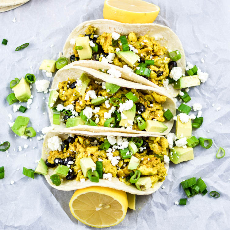 Scrambled Egg Tacos with Cotija Cheese (Gluten-Free, Nut-Free, Vegetarian) | www.cookingandbeer.com