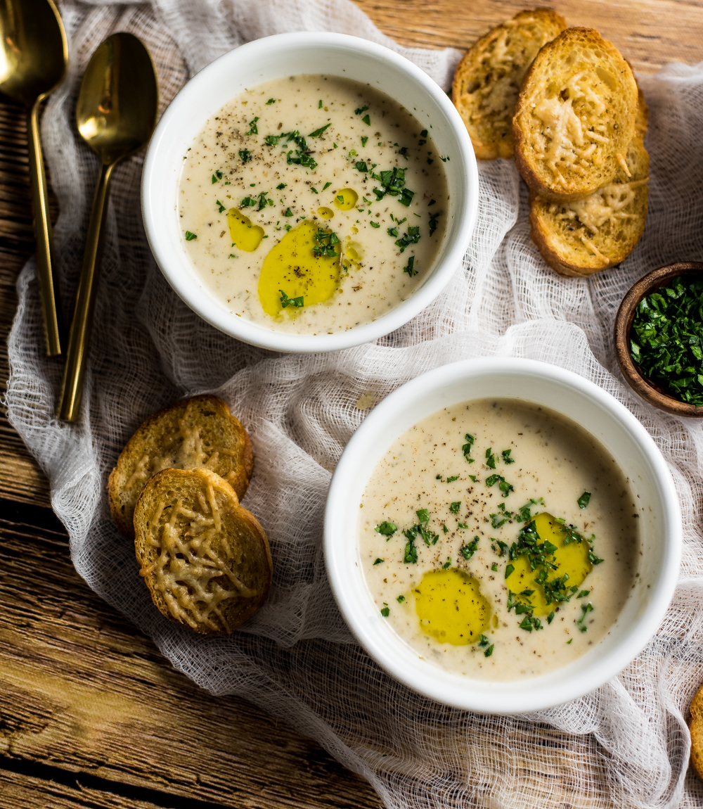 Roasted Garlic Soup with Chicken is the perfect warm and comforting appetizer recipe of main course soup. It is bursting with flavor!