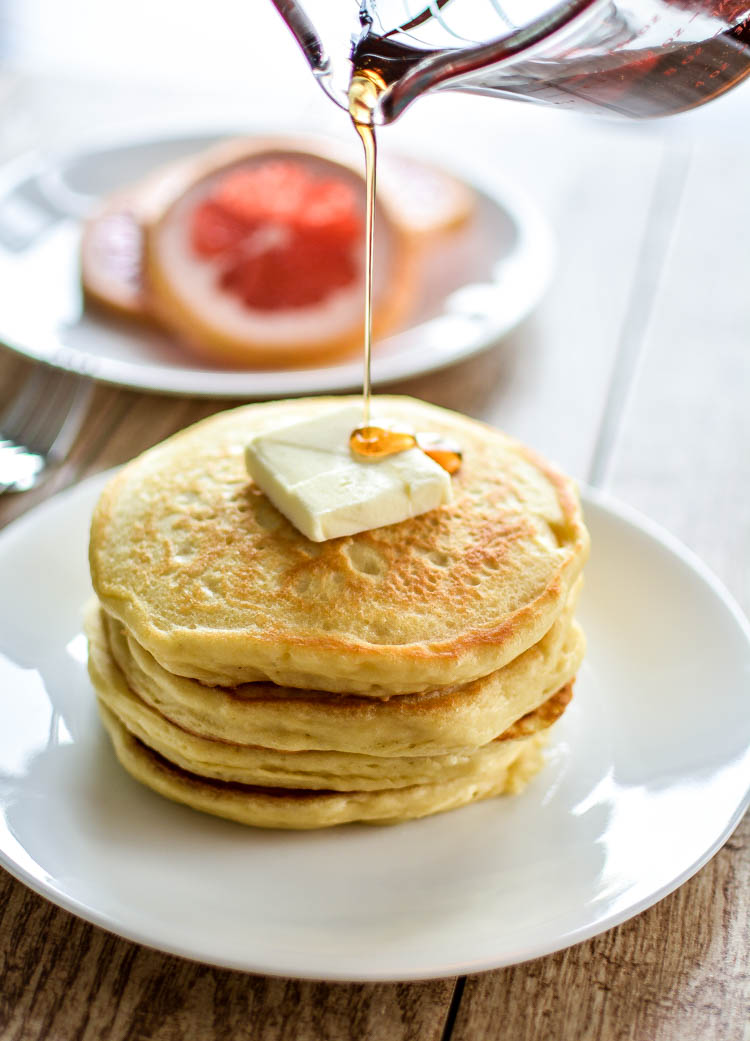 Grapefruit Greek Yogurt Pancakes | www.cookingandbeer.com