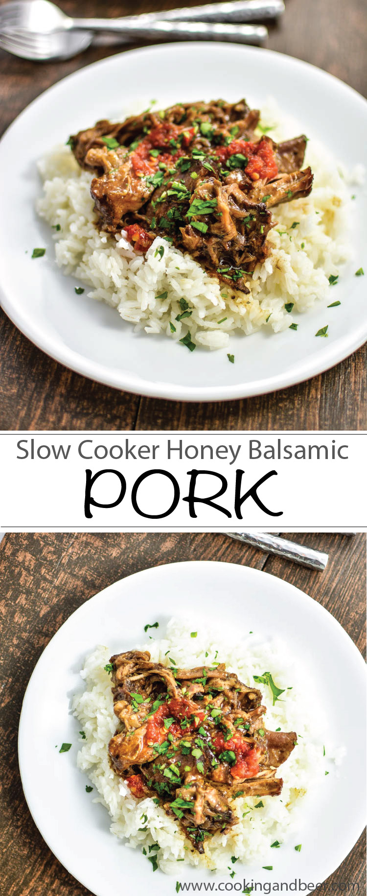Slow Cooker Honey Balsamic Pork | www.cookingandbeer.com