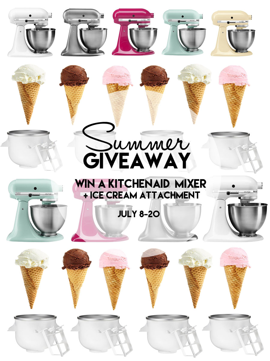 Summer KitchenAid Mixer and Ice Cream Attachment Giveaway | www.cookingandbeer.com