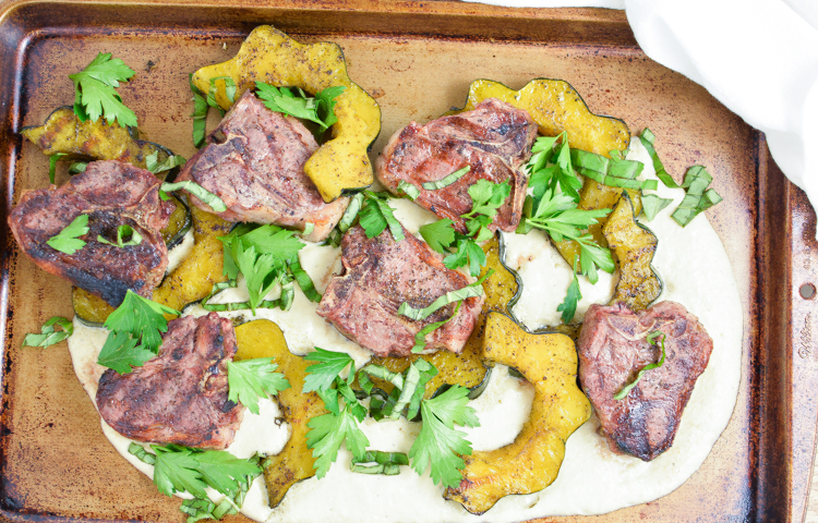 Pan-Seared Lamb Chops with Roasted Acorn Squash: a fall-inspired dish that really packs some flavor.