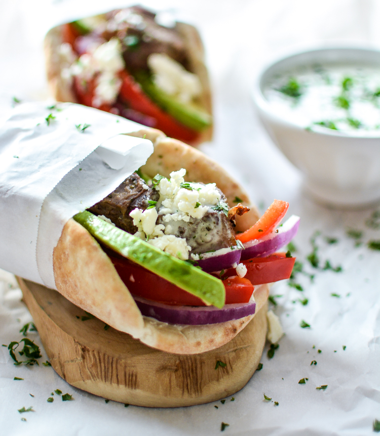 Recipe for Lamb Gyros with Spicy Tzatziki is perfect for lunch or dinner! | www.cookingandbeer.com