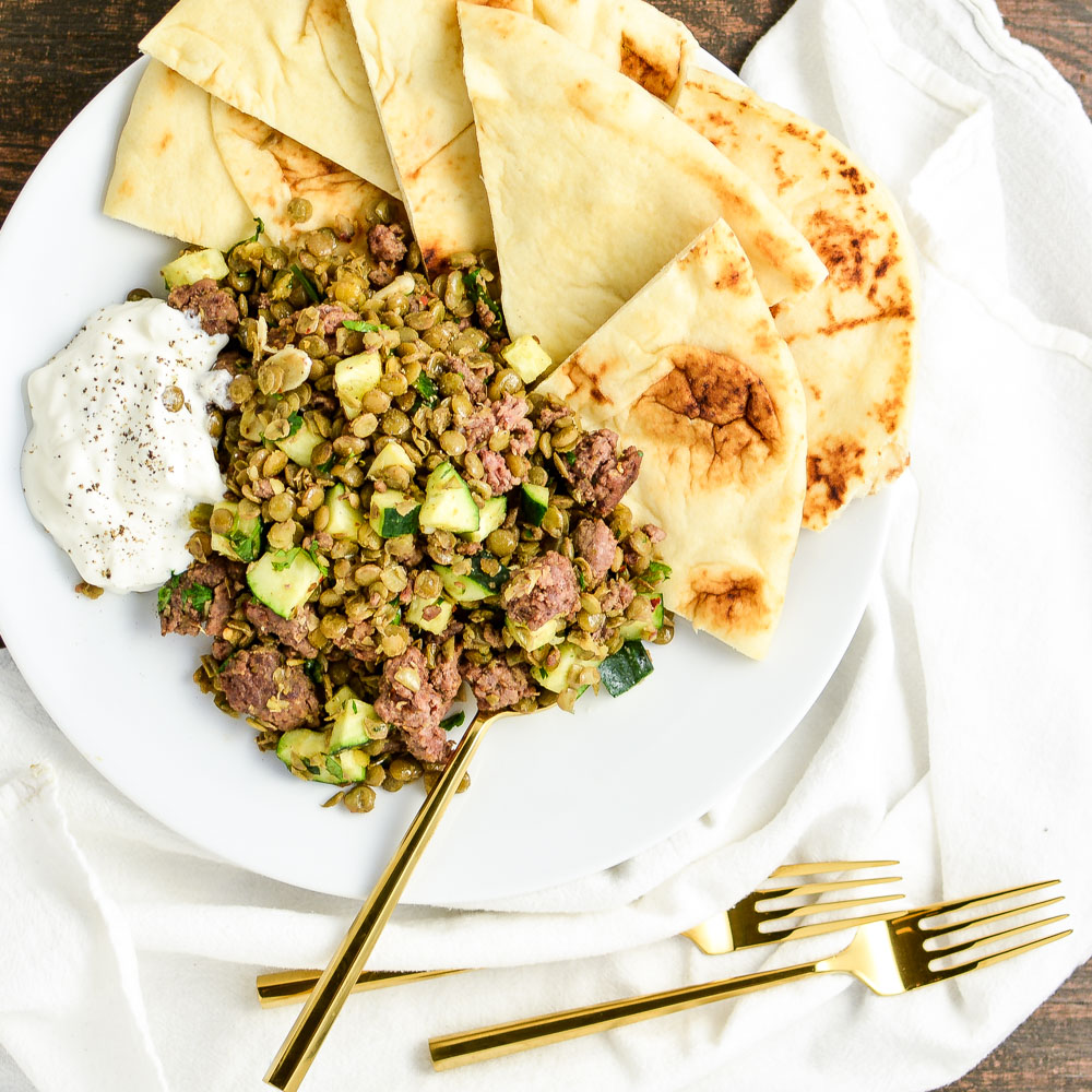 Spicy Lamb and Lentil Salad is the perfect appetizer or side dish recipe. It is full of texture, flavor and nutrients!