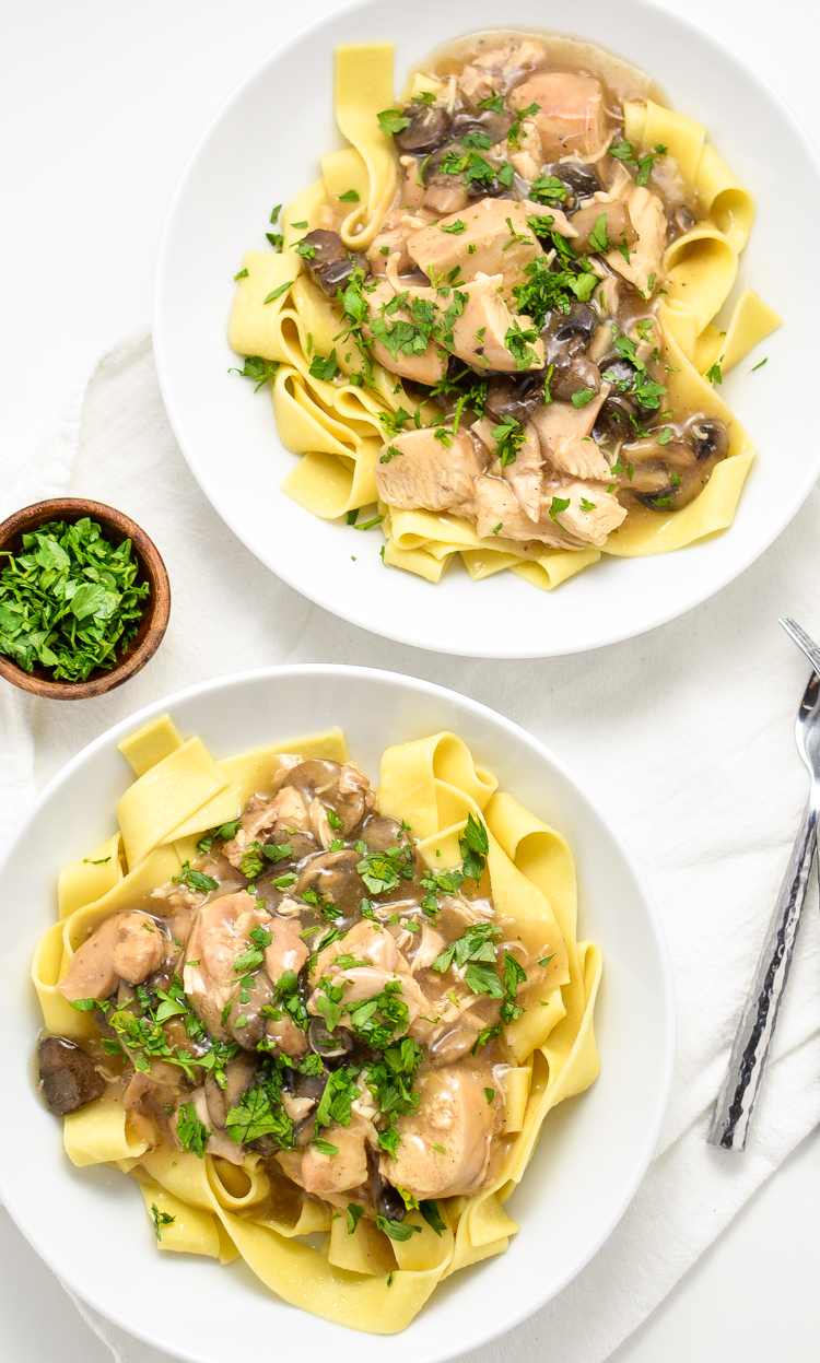 Slow Cooker Chicken Marsala Stew is a weeknight-friendly dinner recipe that's hearty, comforting and delicious!