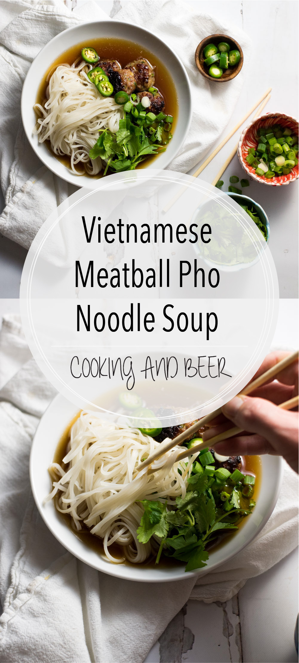 Vietnamese meatball pho noodle soup (pho bo) is a comforting way to warm you up this winter. The meatballs set this pho apart and are super flavorful!