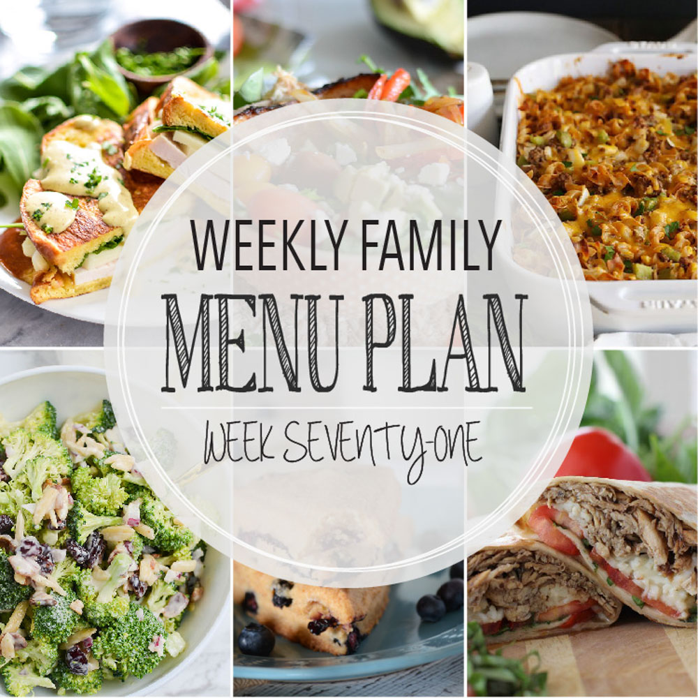 Weekly Family Menu Plan - Week Seventy-One is brought to you by a group of food bloggers who love to plan ahead! A weekly edition of thoughtfully prepared recipes is rounded up to get you through those busy weeks! | www.cookingandbeer.com