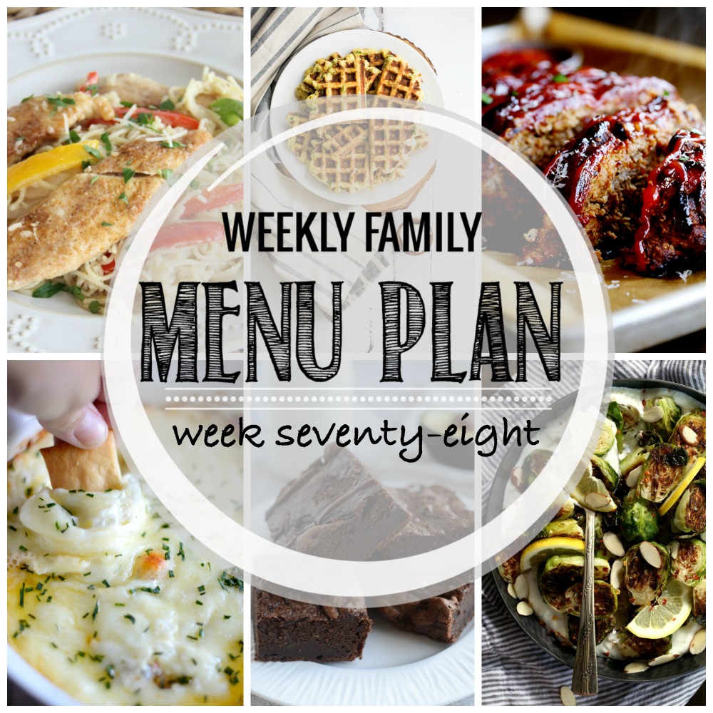 Weekly Family Menu Plan - Week Seventy-Seven is brought to you by a group of food bloggers who love to plan ahead! A weekly edition of thoughtfully prepared recipes is rounded up to get you through those busy weeks! | www.cookingandbeer.com