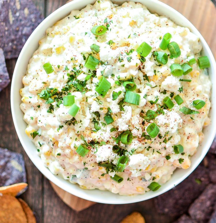Mexican Street Corn Dip is the perfect appetizer to serve at your Cinco de Mayo party! | www.cookingandbeer.com
