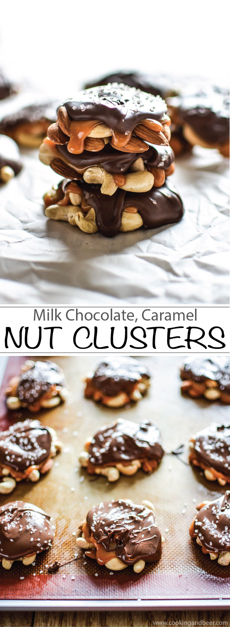 Milk Chocolate Caramel Nut Clusters Recipe | www.cookingandbeer.com