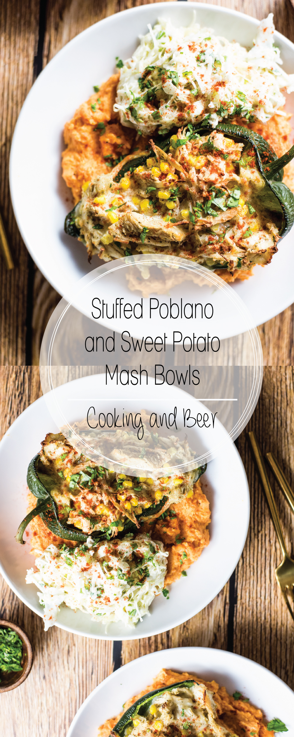 Stuffed poblano and sweet potato mash bowls are the perfect weeknight healthy recipe. It's packed full of flavor that will have you wanting more!