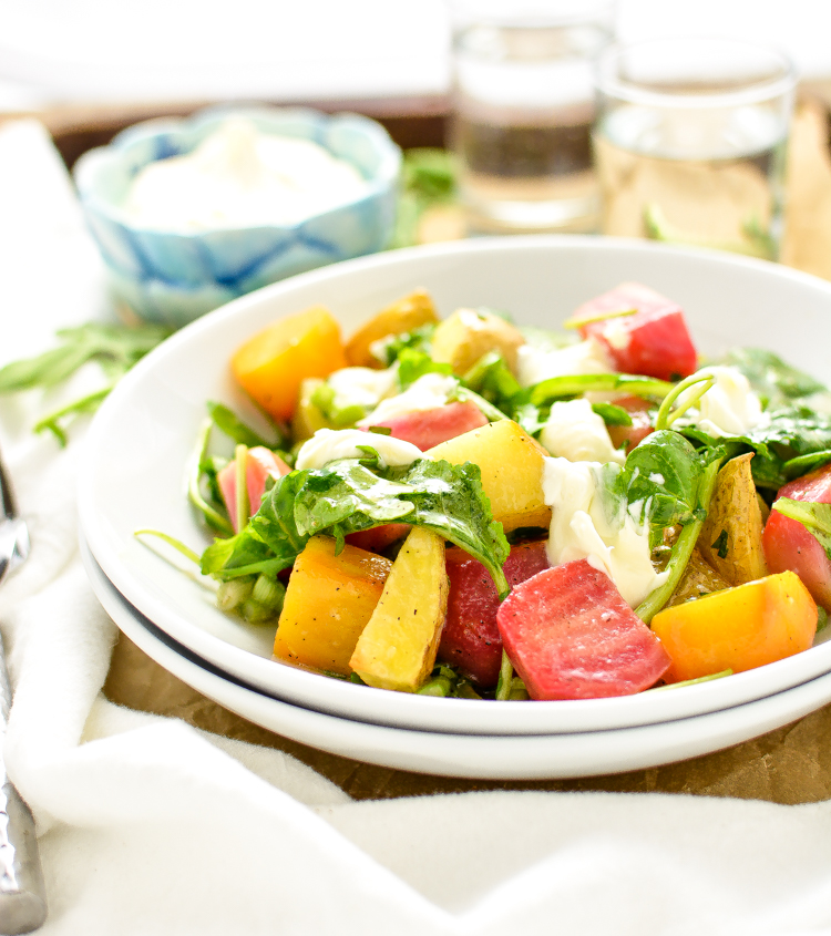 Maple Potato and Beet Salad is a light, yet hearty fall salad loaded with mustard flavor.