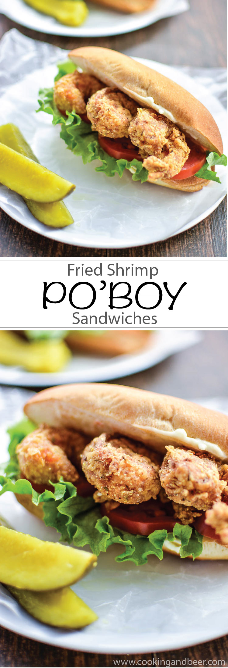 Fried Shrimp Po'Boy Sandwiches | www.cookingandbeer.com