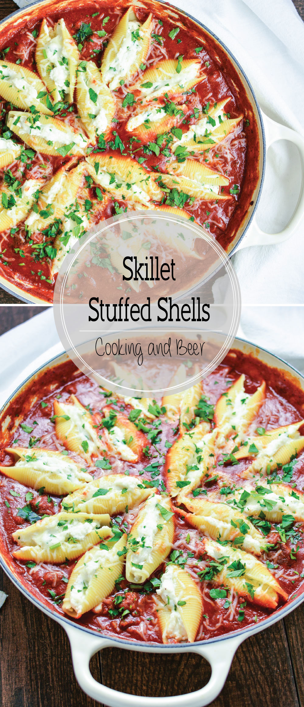 Skillet Stuffed Shells are a simple and delicious weeknight dinner recipe!