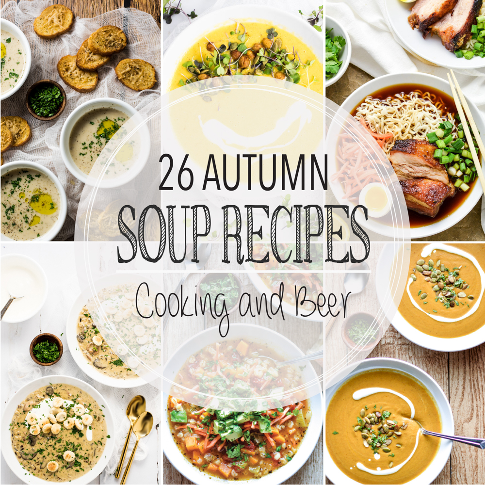 From bisques to stews and chowders to vegetable, here are 26 soup recipes that are perfect autumn! Add these recipes to your fall menu plans ASAP!