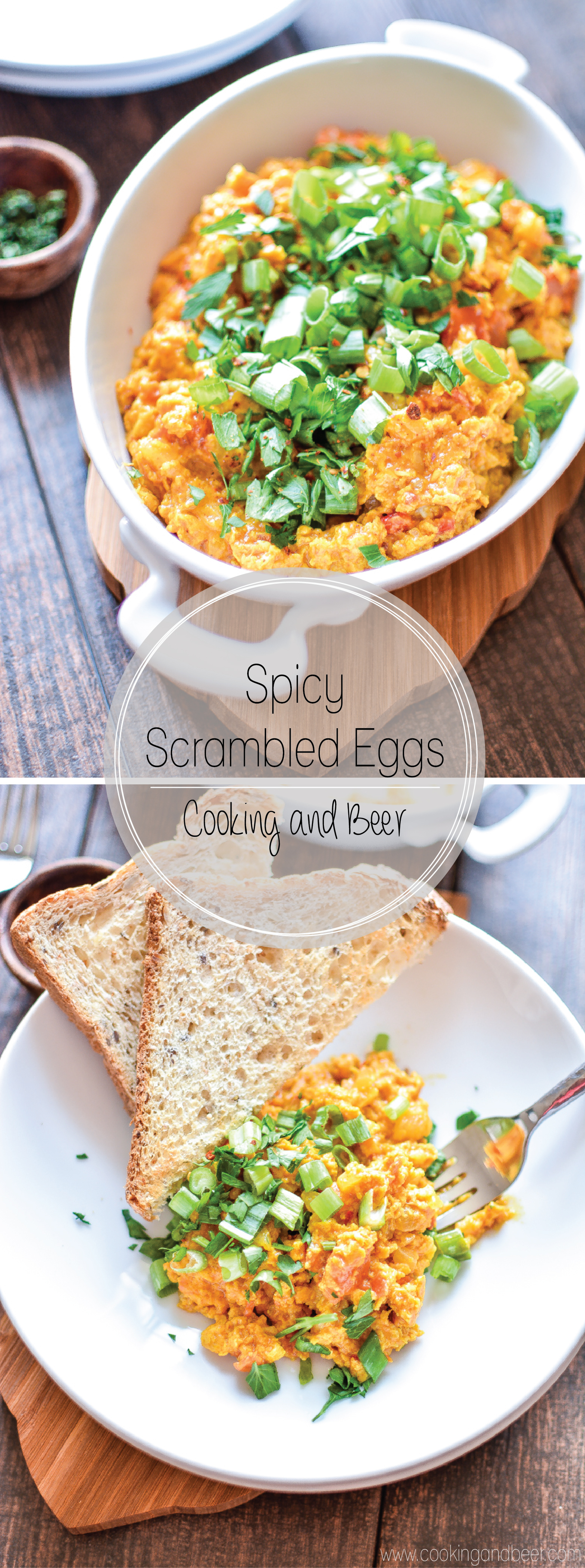 Spicy Scrambled Eggs are a great way to spice up that everyday scrambled eggs recipe! | www.cookingandbeer.com