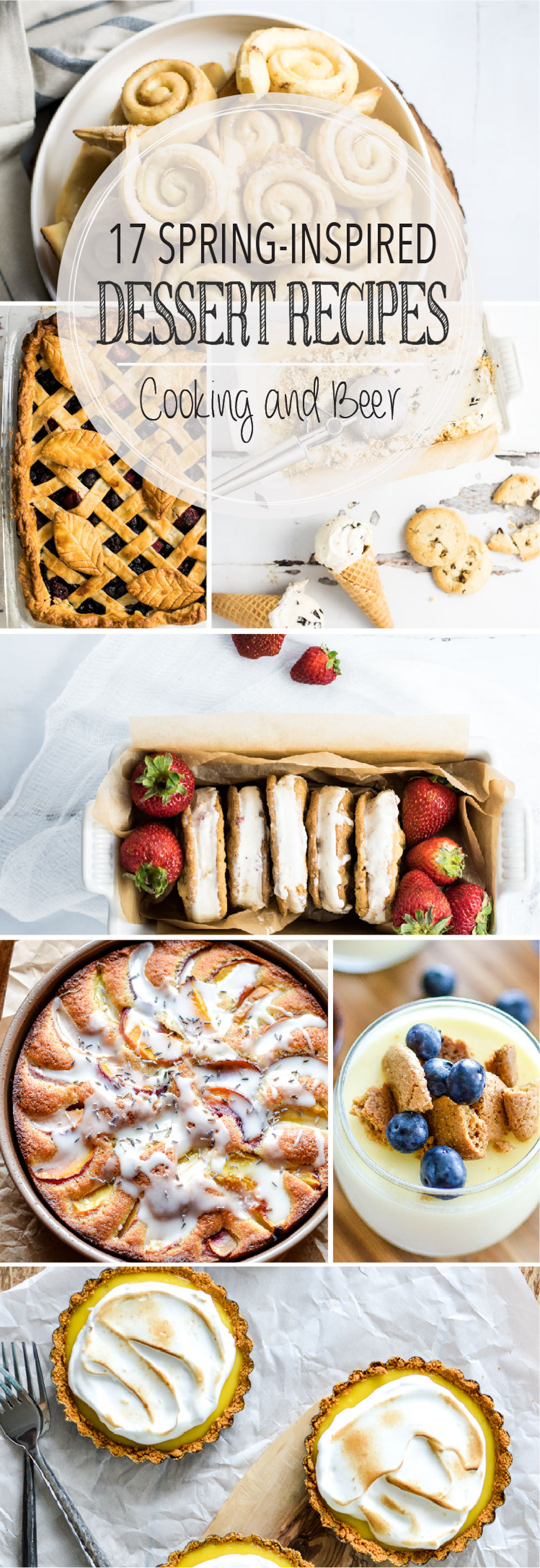 From strawberry crepes to vegan ice cream and from no-bake blueberry tarts to mini lemon pounds cakes, here are 17 spring-inspired dessert recipes!