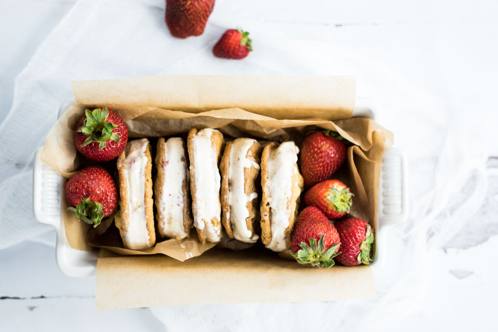 Strawberry Ice Cream Sandwiches are a refreshing way to cool down this summer!