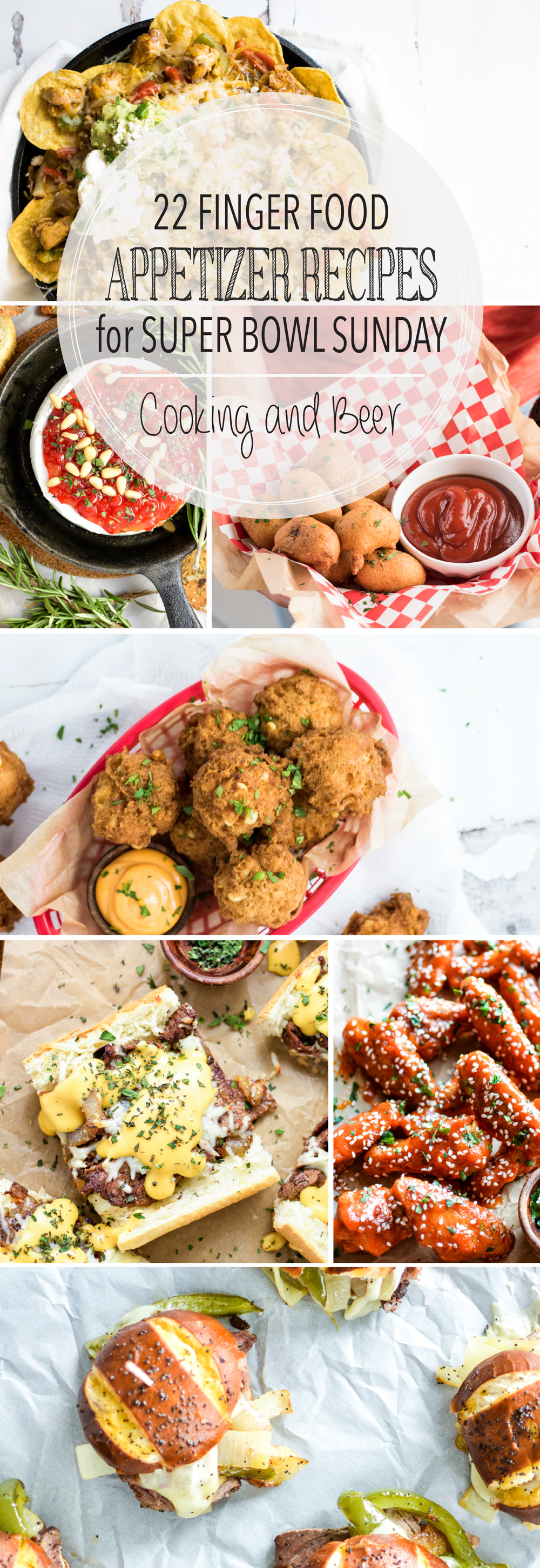 From fritters to nachos and wings to sliders, here are 22 Finger Food Appetizer Recipes for Super Bowl Sunday! Add them to your party menus ASAP!