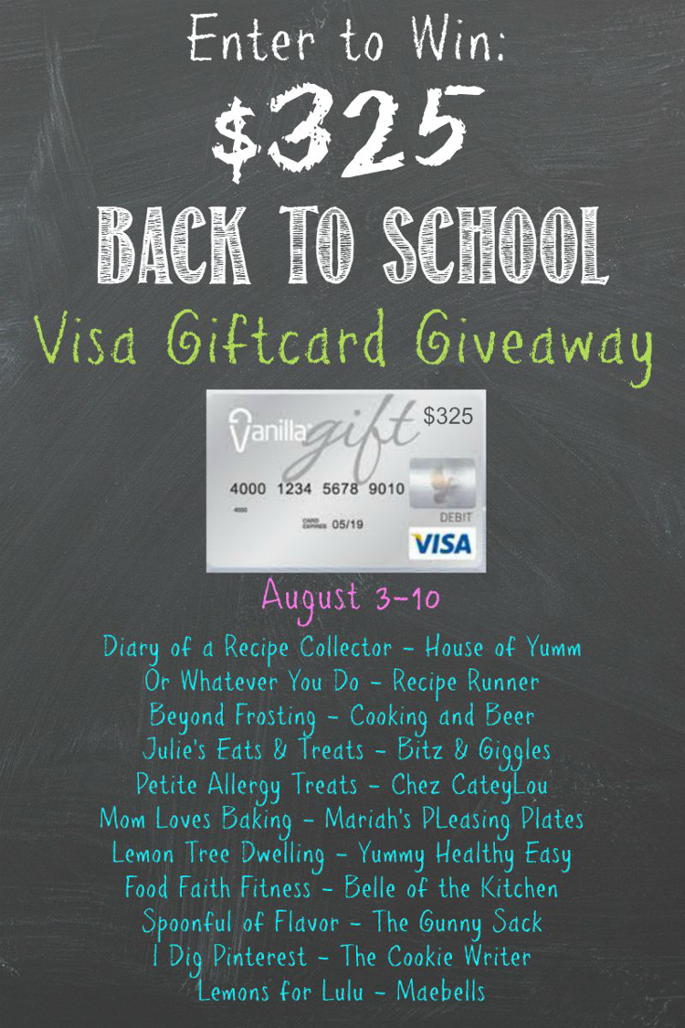 Back to School $325 Visa Gift Card Giveaway | www.cookingandbeer.com