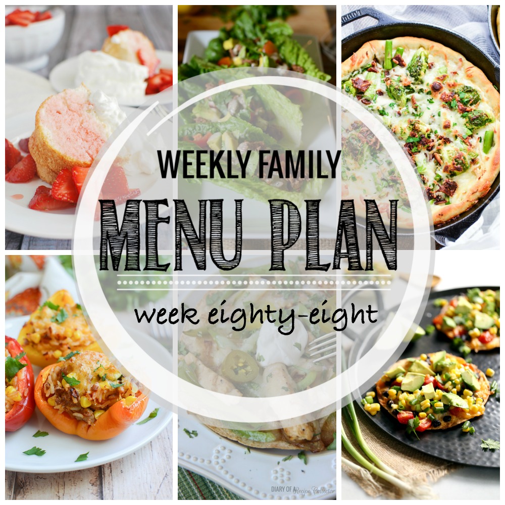 Weekly Family Menu Plan - Week Eighty-Eight is brought to you by a group of food bloggers who love to plan ahead! A weekly edition of thoughtfully prepared recipes is rounded up to get you through those busy weeks! | www.cookingandbeer.com