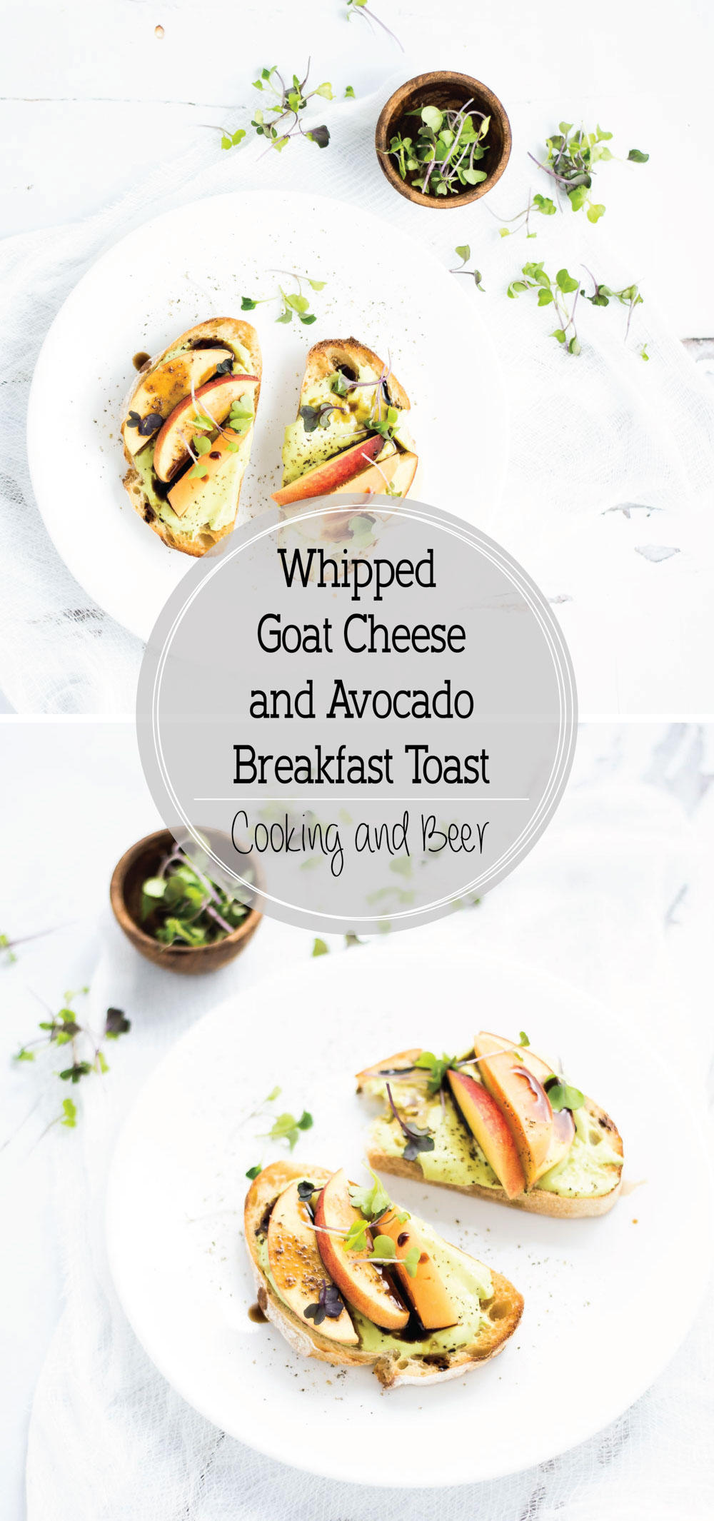 Whipped Goat Cheese and Avocado Breakfast Toast is the perfect way to start the day!