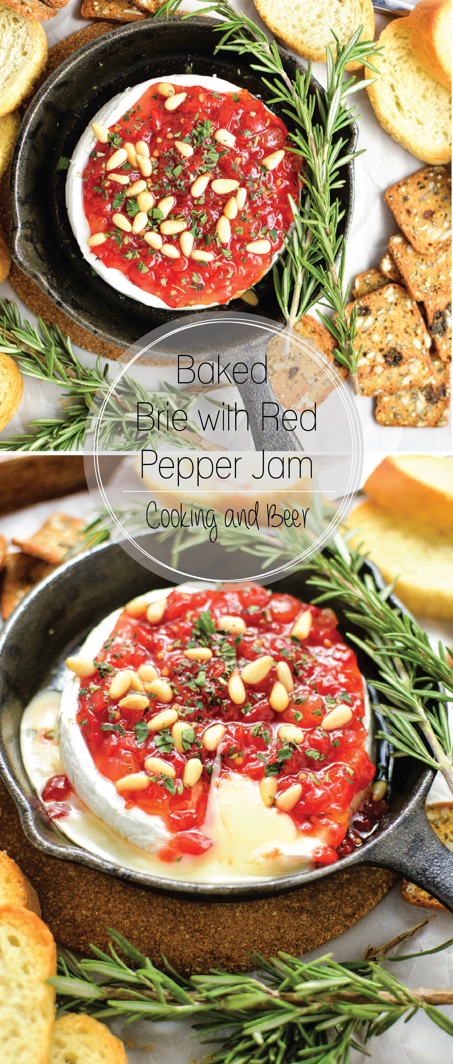 Baked Brie with Sweet Red Pepper Jam is the perfect appetizer recipe to serve this holiday season.