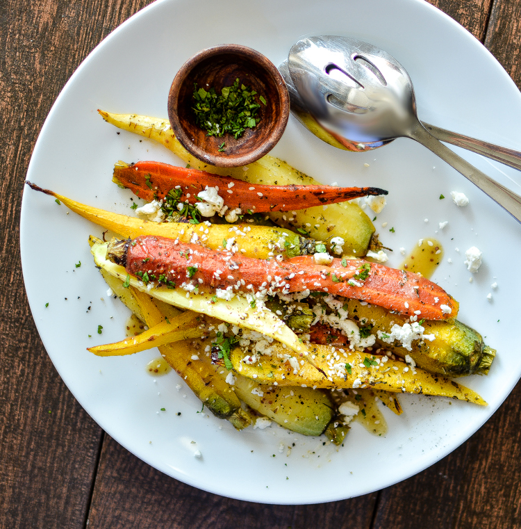 Za'atar Grilled Carrots are the perfect summer side dish that is loaded with spice and flavor! | www.cookingandbeer.com