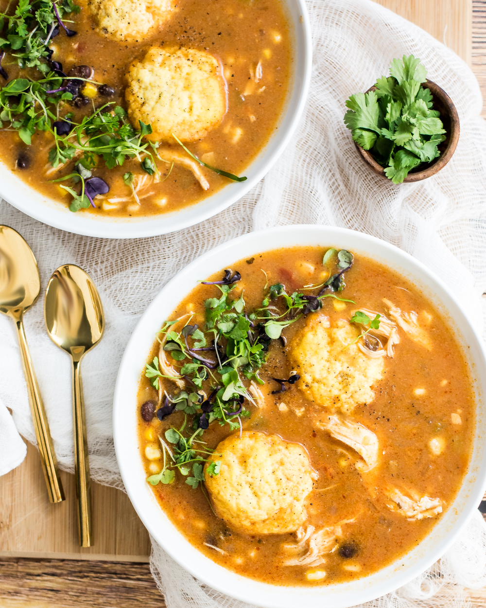 Southwestern Chicken Soup with Cornmeal Dumplings - Cooking and ...