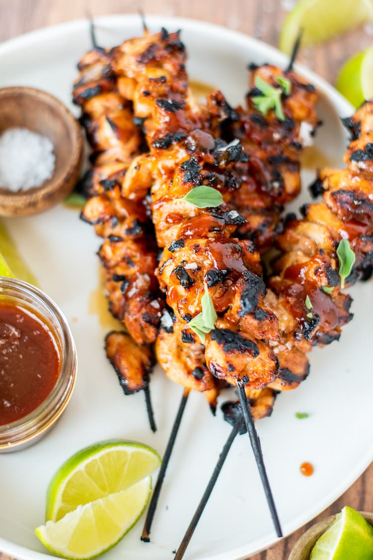 Bourbon Maple BBQ Chicken Skewers - Cooking and Beer