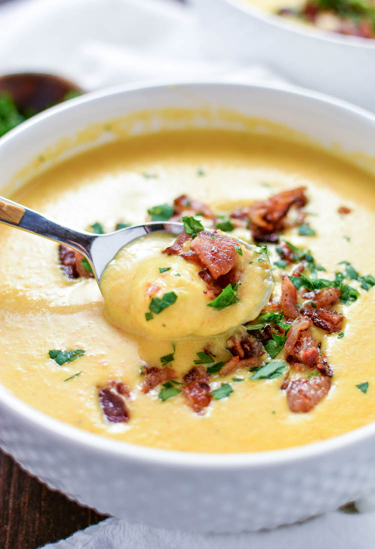 Creamy Beer Cheese Gnocchi Soup